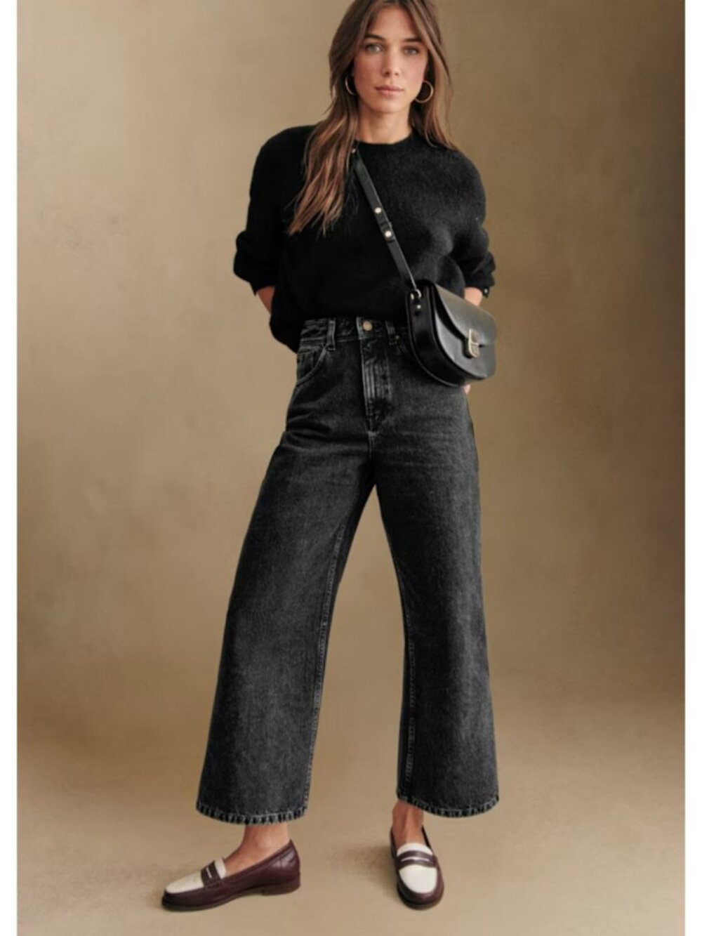 Sezane Le Crop Jeans Middle Grey Size FR 38/ US 6